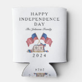 愛国的な米国の国旗7月4日 缶クーラー (裏面)