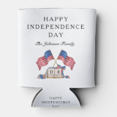 愛国的な米国の国旗7月4日 缶クーラー (正面)