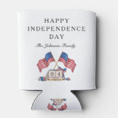 愛国的な米国の国旗7月4日 缶クーラー (裏面)