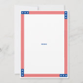 愛国的な米国サックトスコーンホール卒業パーティー 招待状 (裏面)