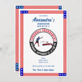 愛国的な米国サックトスコーンホール卒業パーティー 招待状 (正面/裏面)