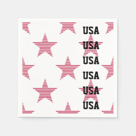 愛国的な米国スターズオリンピックスポーツ赤白青 スタンダードカクテルナプキン