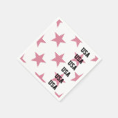 愛国的な米国スターズオリンピックスポーツ赤白青 スタンダードカクテルナプキン (角)