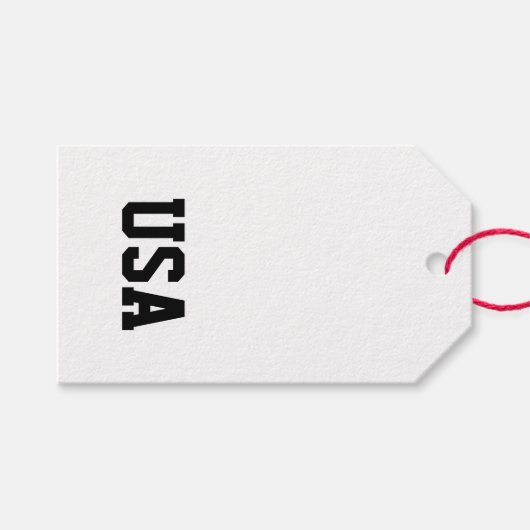 愛国的な米国タイポグラフィブルーオリンピックスポーツおもしろい ギフトタグ (正面(横))