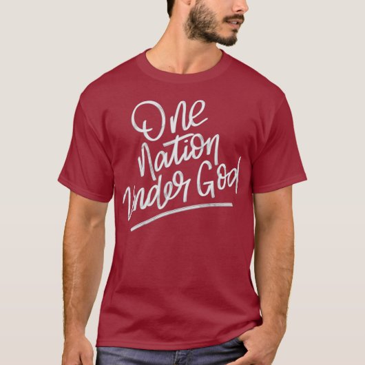 愛国的な米国デザイン神の下の一国 Tシャツ (正面)