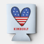 愛国的な米国ラブハート 缶クーラー (裏面)