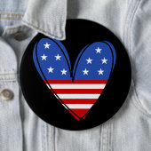 愛国的な米国ラブハート 缶バッジ (インサイチュ)