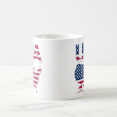 愛国的な米国レタリングと国旗の地図と政治 コーヒーマグカップ (中央)