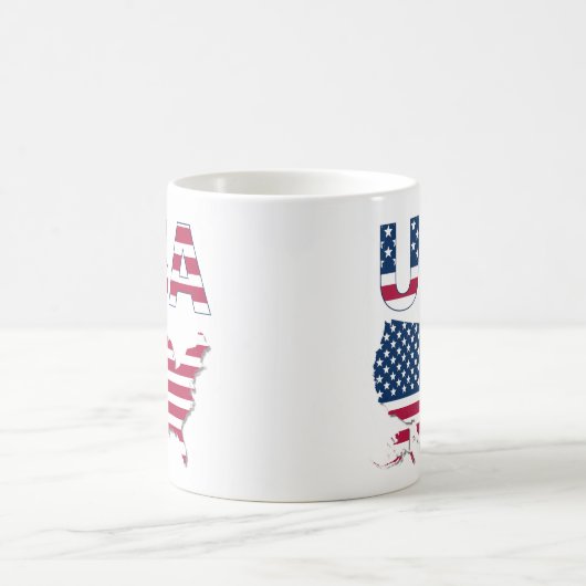 愛国的な米国レタリングと国旗の地図と政治 コーヒーマグカップ (中央)