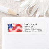 愛国的な米国国旗のアメリカの7月4日差出人住所 ラベル (インサイチュ)