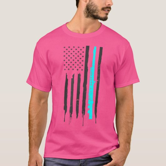 愛国的な米国国旗のデザイン笛 Tシャツ (正面)