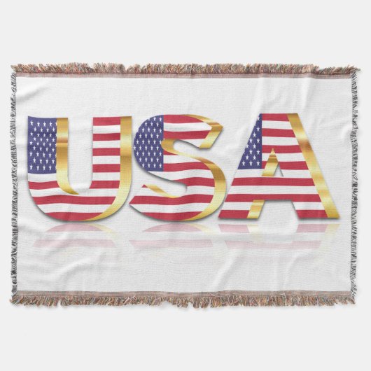愛国的な米国国旗のブランケット スローブランケット (正面)
