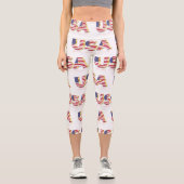 愛国的な米国国旗のレギンス カプリレギンス (正面)