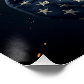 愛国的な米国国旗のワシ ポスター (コーナー)