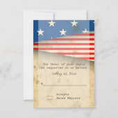 愛国的な米国国旗のヴィンテージスタイル結婚式RSVPカード 出欠カード (裏面)