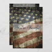 愛国的な米国国旗の家族懇親会招待状 招待状 (正面/裏面)