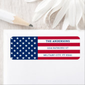 愛国的な米国国旗の差出人住所 ラベル (インサイチュ)