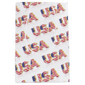 愛国的な米国国旗の抱き枕 ミディアムペーパーバッグ (正面)