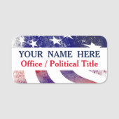 愛国的な米国国旗の政治運動 名札 (正面)