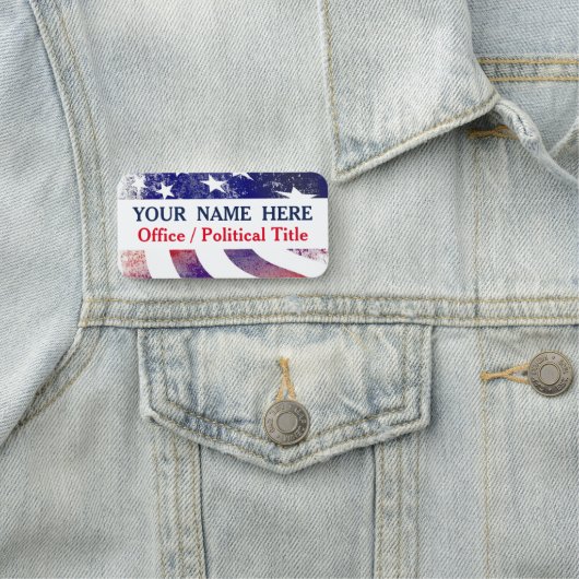 愛国的な米国国旗の政治運動 名札 (インサイチュ)