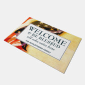 愛国的な米国国旗の歓迎 ドアマット (アングル)