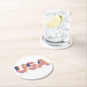 愛国的な米国国旗の紙コースター ラウンドペーパーコースター (インサイチュ)