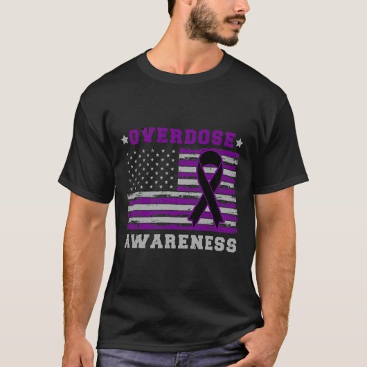 愛国的な米国国旗の薬物過剰摂取オピオイド過剰摂取Aw Tシャツ (正面)