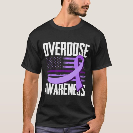 愛国的な米国国旗の薬物過剰摂取オピオイド過剰摂取Aw Tシャツ (正面)
