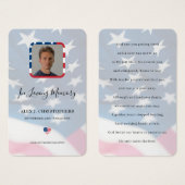 愛国的な米国国旗の軍隊写真葬式カード (正面&裏面)