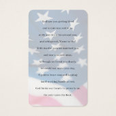 愛国的な米国国旗の軍隊写真葬式カード (裏面)