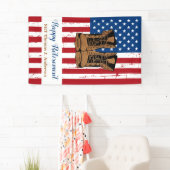 愛国的な米国国旗の軍隊退職 横断幕 (インサイチュ)