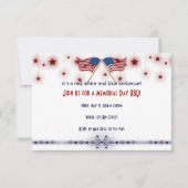 愛国的な米国旗と星のメモリアルデー 招待状 (正面)