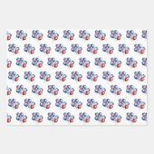 愛国的な米国赤白青国旗の風船 ラッピングペーパーシート (正面2)