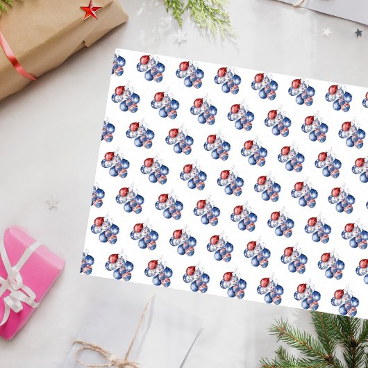 愛国的な米国赤白青国旗の風船 薄葉紙