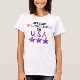 愛国的な米国赤白青星 Tシャツ