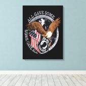 愛国的な米国軍隊ウォーズのイーグルトリビュート キャンバスプリント (インサイチュ (ウッドフロア))
