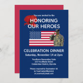 愛国的な米国退役軍人ディナー 招待状 (正面/裏面)