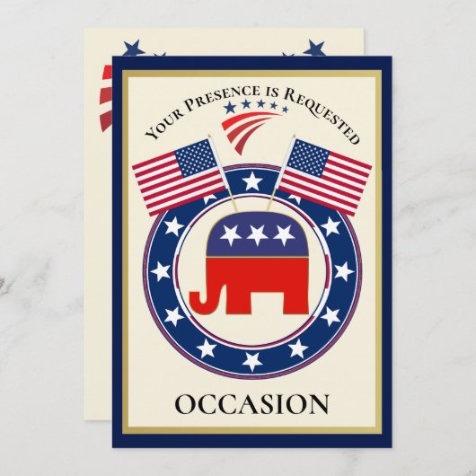 愛国的な米国 招待状 (正面/裏面)