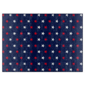 愛国的な紅白のネイビーブルーの星のパターンモダン カッティングボード (正面)