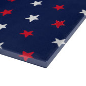 愛国的な紅白のネイビーブルーの星のパターンモダン カッティングボード (角)