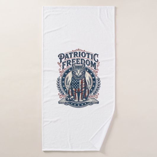 愛国的な納屋の猫ベクターグラフィックTシャツ_1 バスタオル (バスタオル)