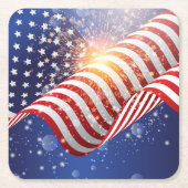 愛国的な紙コースターセット スクエアペーパーコースター (正面)