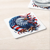 愛国的な紙コースター スクエアペーパーコースター (アングル)