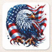 愛国的な紙コースター スクエアペーパーコースター (正面)