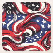 愛国的な紙コースター スクエアペーパーコースター (正面)