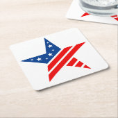 愛国的な紙スタードリンクコースター スクエアペーパーコースター (アングル)