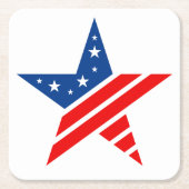 愛国的な紙スタードリンクコースター スクエアペーパーコースター (正面)