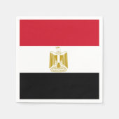 愛国的な紙ナプキンとエジプト国旗 スタンダードカクテルナプキン (正面)