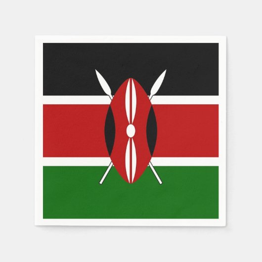 愛国的な紙ナプキンとケニア国旗 スタンダードカクテルナプキン (正面)