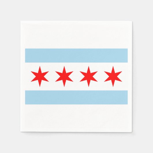 愛国的な紙ナプキンとシカゴ国旗 スタンダードカクテルナプキン (正面)